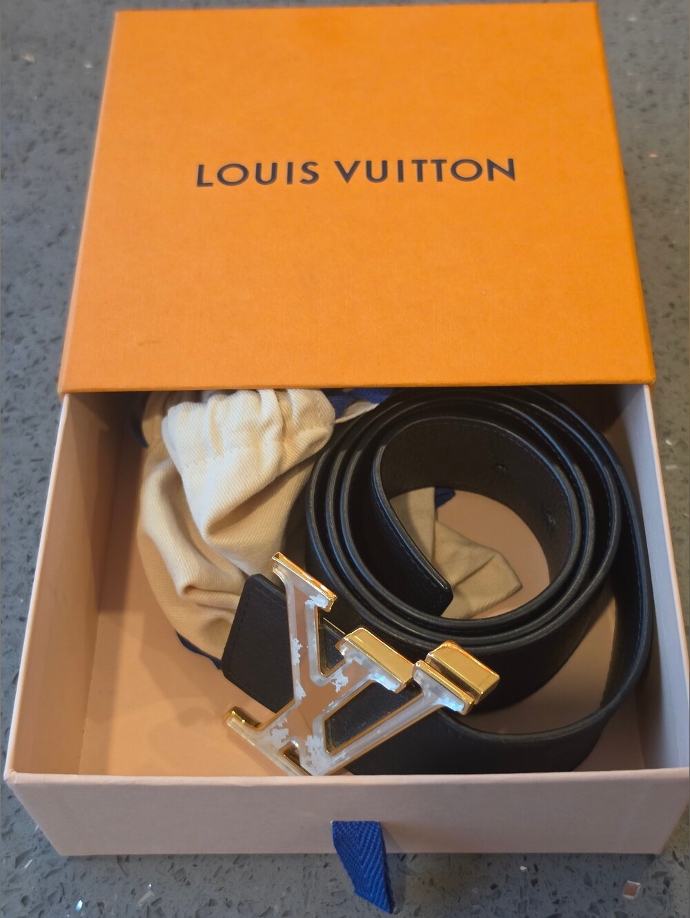 100% Authentic Louis VuittonLV Prism 40 MM Belt Sz 90-36 Box & Dustbag